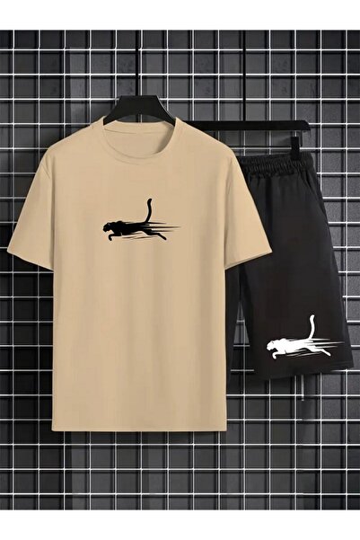 orwen life est. 2022 Unisex Loose Fit Sort Thort Suit Cotton Panther Printed