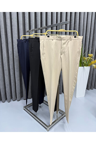 Avni Ceylan Men's Elite Line Plain Classic Fabric Trousers