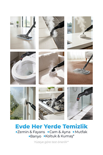 PiranTech CB-103A Güçlü Buharlı Temizlik Makinesi | Ev Tipi Kimyasalsız Hijyen