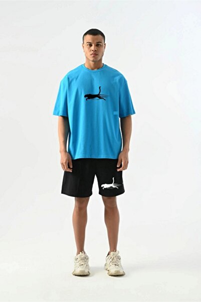 orwen life est. 2022 Unisex Loose Fit Sort Thort Suit Cotton Panther Printed