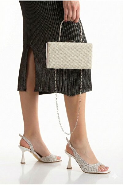 MFT AYAKKABI White Goblet Heeled Pearl and Stone Wedding and Bridal Shoe and ...