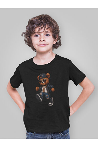 MG Bear Printed Cotton Crewneck Boys' T-Shirt