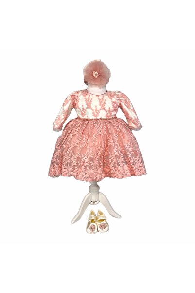 trendyhome Christening dress with train, Little girls