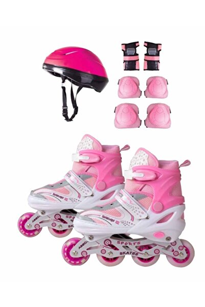 FeyzaDesign Renkli Pembe Paten Seti 34-37 Numara, Eğlence ve Hareket İçin Ideal