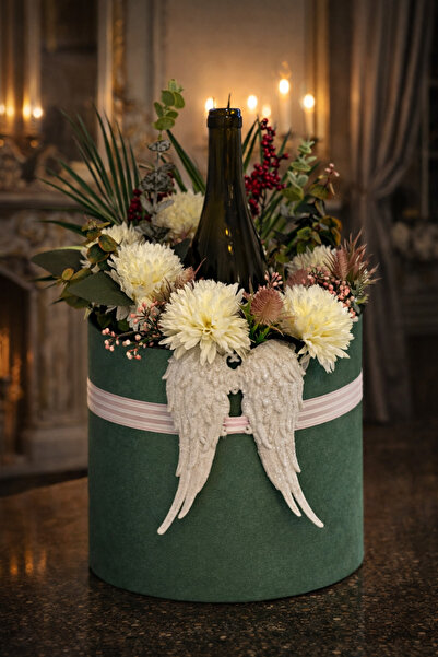 Derin Düşler Özel Tasarım Melek Kanatlı Dekoratif Yapay Çiçek Tasarımlı İçki ...