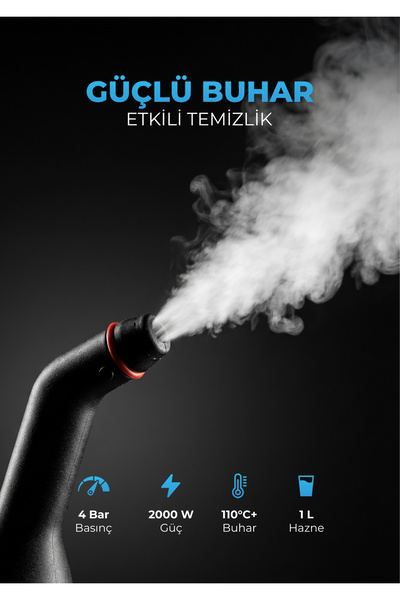 PiranTech CB-103A Güçlü Buharlı Temizlik Makinesi | Ev Tipi Kimyasalsız Hijyen