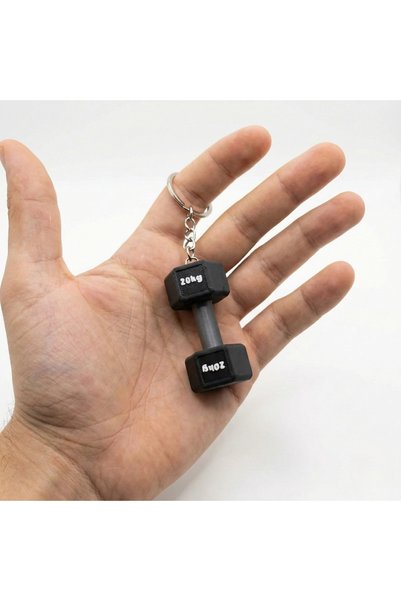 Atatuğ Hediyelik 20kg Hex Dumbbell Design Fitness Keychain - Gift for Athletes and Bodybuilding Enthusiasts