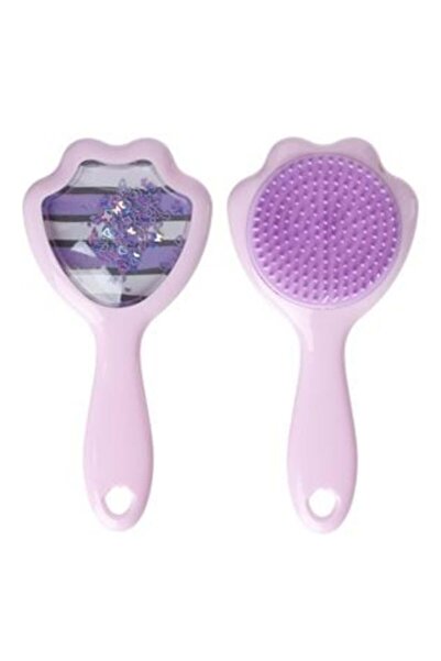 OEM Purple Cat Paw & Glitter Hair Brush for Kids 15.5 x 7.5 cm