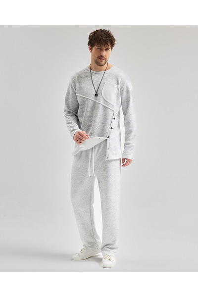 BABBOSS 2 Thread Long Sleeve Asymmetrical Sweatshirt