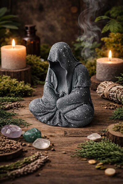 Turnberry Vintage Meditasyon Buddah Heykeli Mini Buda El Yapımı,El Boyama Taş...