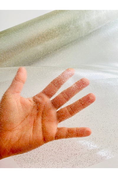 seyranat Срібляста прозора водонепроникна тканина для пошиття сумок, гаманців...