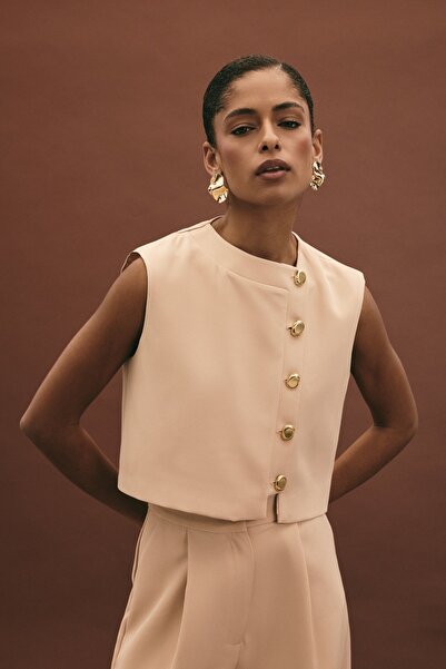 Sateen Lucy Vest - Beige