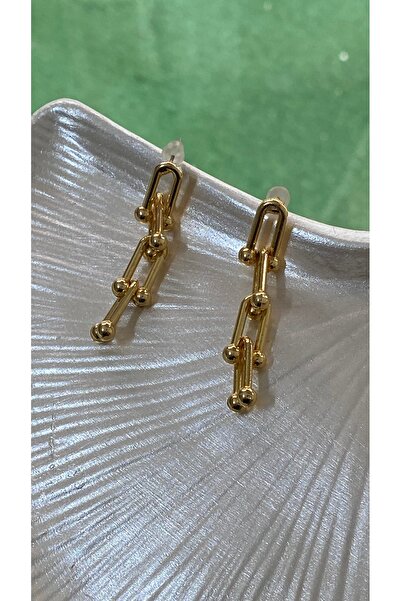 SELUVİA Steel Gold Color Women's Earrings – Stylish and Durable Jewelry – Min...