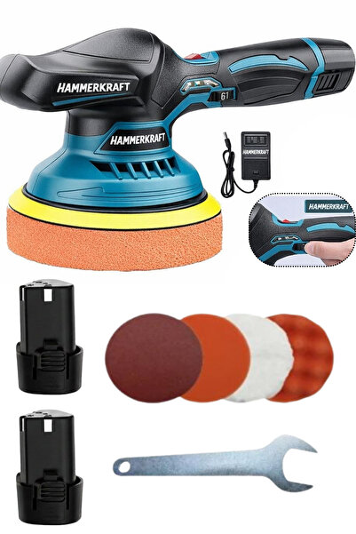 HAMMERKRAFT Lithium İon Armut Batarya Çift Akülü 8Kademe Devir Ayarlı Pasta C...