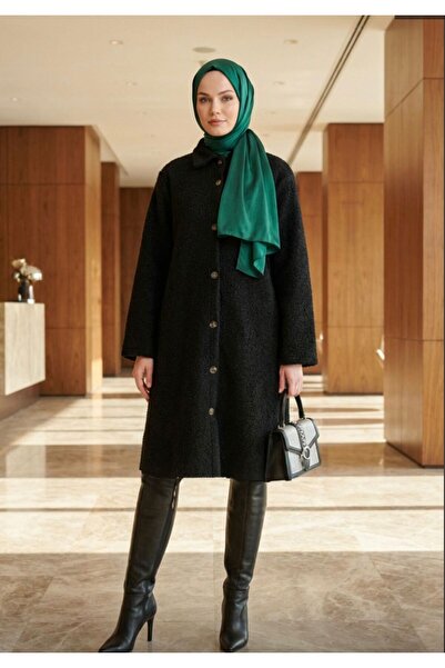 misselis Kadın uzun kap kaban rahat kesim büyük beden