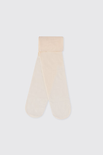 Panço Kız Çocuk Mikro Ekru Külotlu Çorap