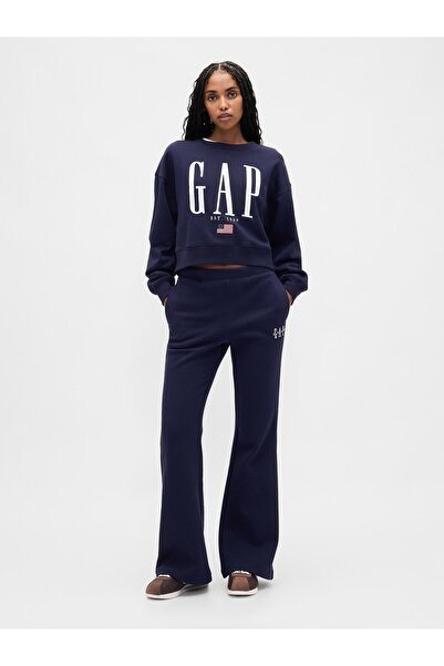 GAP Kadın Lacivert VintageSoft Logo Flare Eşofman Altı