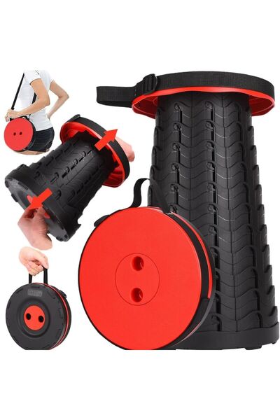 Generic Portable Telescopic folding Camping Stool. Adjustable Height Lightweight