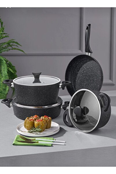 asc.home Granite Cookware Set (7 Pieces 4 mm)
