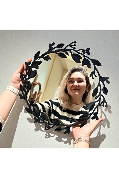 Pelince Decorative Black Wooden Framed Round Wall Mirror |   Modern Entrance ...