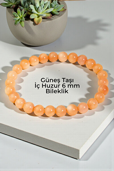 NBS Beautiful Naturel Stones Sunstone 6 mm Inner Peace Bracelet Natural Stone