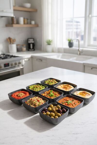 CASTEROLİ وعاء بلاك وود ميني مربع الشكل للوجبات الخفيفة والإفطار - عملي وعملي...