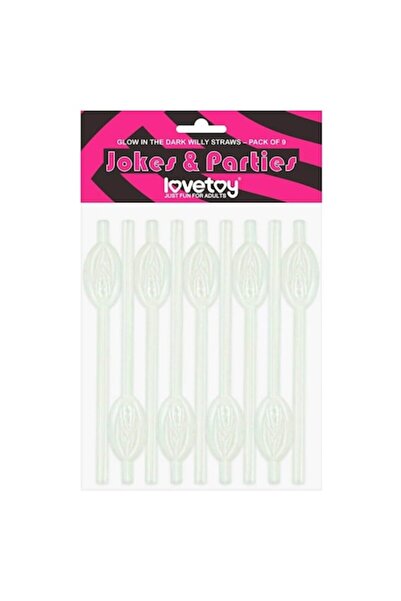 LOVETOY Top Bottom Set of 9 glow-in-the-dark straws
