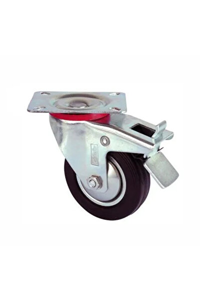 evimdeyokyok Service Wheel - Black Swivel with Brake - Diameter 80 mm