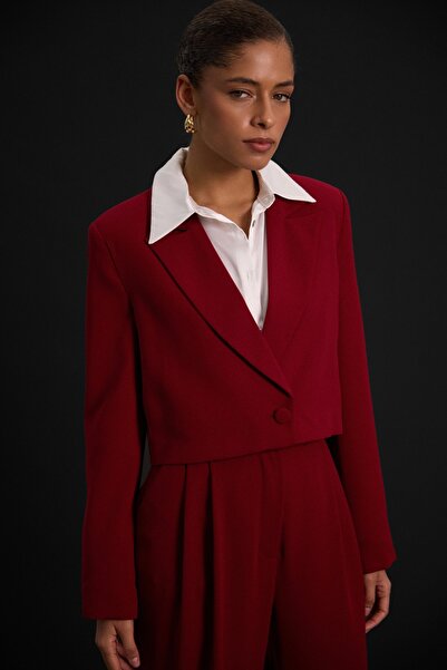 Sateen Luna Short Jacket - Burgundy