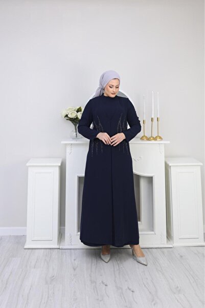 EZEL Plus Size Covered Stone Embellished Evening Dress