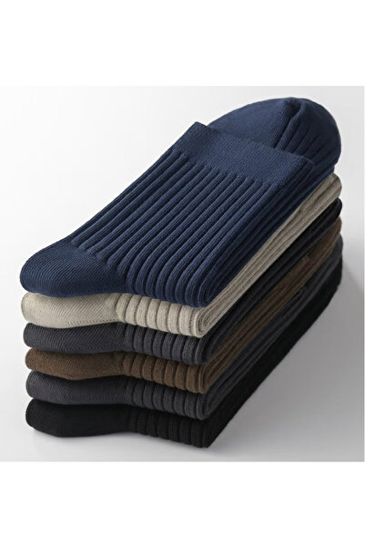 Lexaly Package of 5 pairs of Turkish socks made of unstitched beech wood, mul...