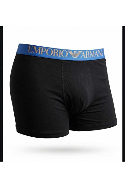 NoNameStore7 Men's Boxers, Set of 3, 95% Cotton, Black