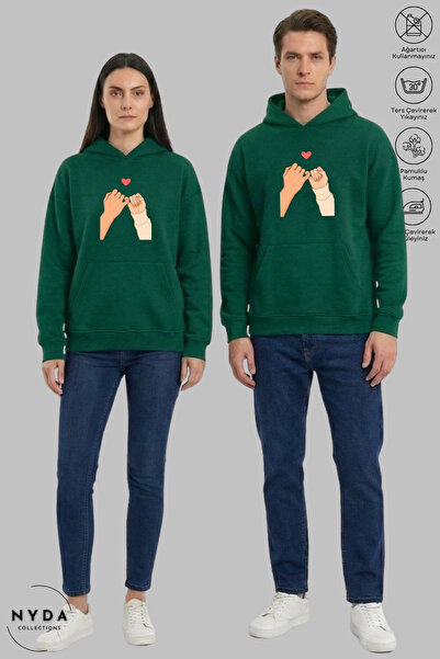Nyda Collections Dear Couple Combination Promise Sign B Printed Hoodie K Hood...