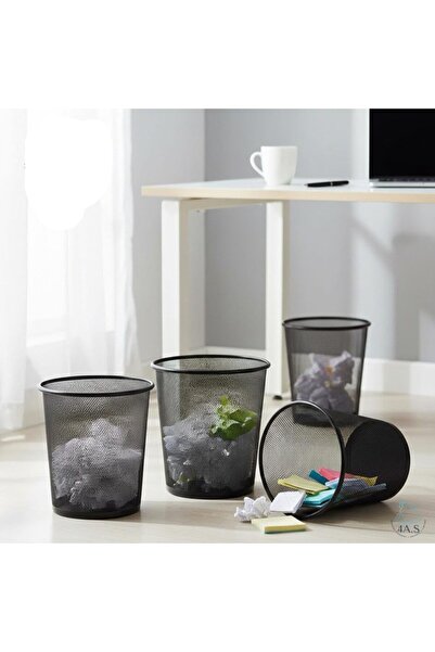 Generic Luxury Black Metal Mesh Waste Baskets - Set of 4