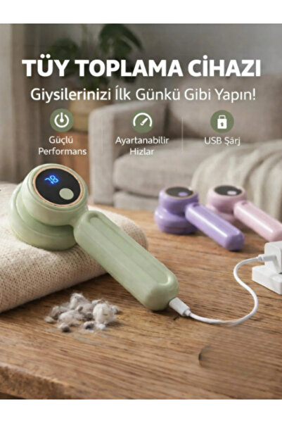 Profesyonel Şarj Göstergeli Tiftik Temizleme Aleti Şarjlı ve Pratik Kullanımlı