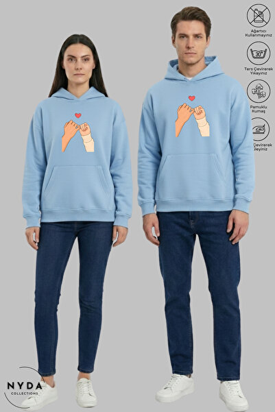 Nyda Collections Dear Couple Combination Promise Sign B Printed Hoodie K Hood...