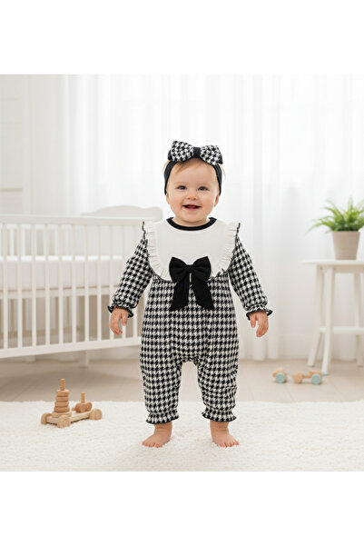 Minim FİYONK DETAYLI KAZ AYAĞI KIZ BEBE TULUM - GÜNLÜK - ÖZEL GÜN