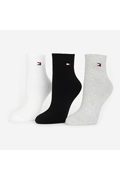 NoNameStore7 Men's ankle socks with logo, 3 pairs, White, Grey, Black, Size 4...