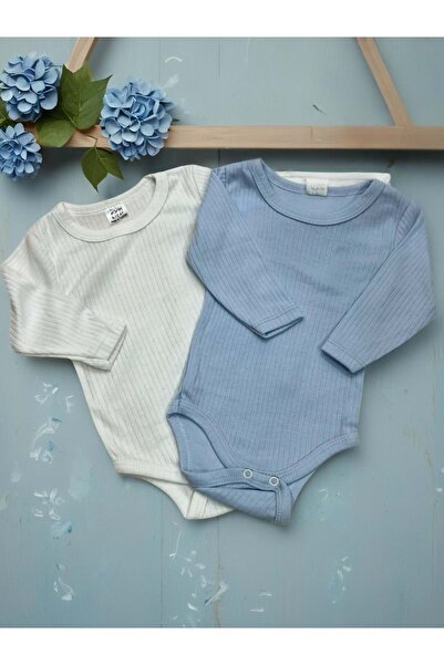 RYZE ÇOCUK Long Sleeve Double Baby Romper Body Blue