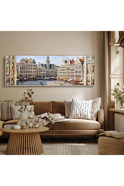 woodhomeworks Tek Parça Gerçek Ahşap Yatay Panorama Çerçeveli Tablo pencerede...
