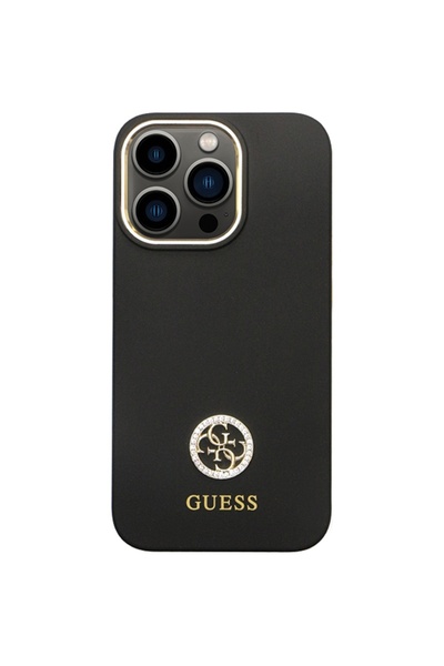 Guess 4G Logo Strass Silicone Case for iPhone 13/13 Pro - Black