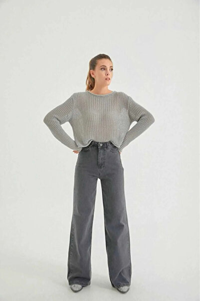 mooishan Lara New Season Smoked High Waist Stretch Fabric Wide Leg Snowy Wide...