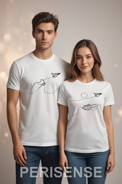 PERISENSE Sevgili Kombini Couple Creative 6943 Special Design 2-Piece T-Shirt...