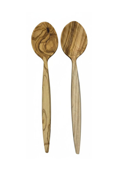 Kitchen Design Lab Doğal Zeytin El Yapımı Zeytin Ağacı Servis Kaşığı-23 Cm Ka...