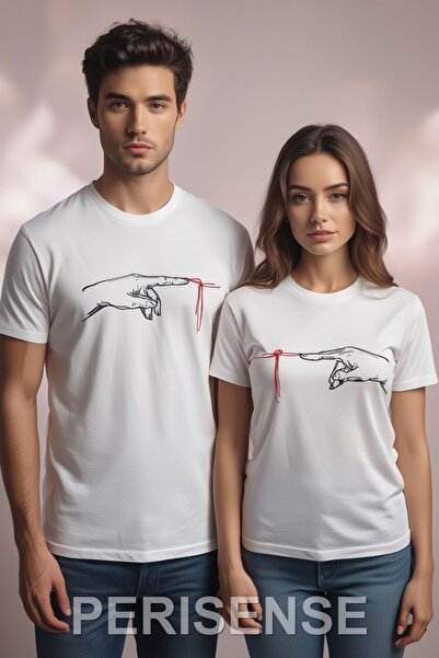 PERISENSE Sevgili Kombini Couple Creative 7534 Special Design 2-Piece T-Shirt...