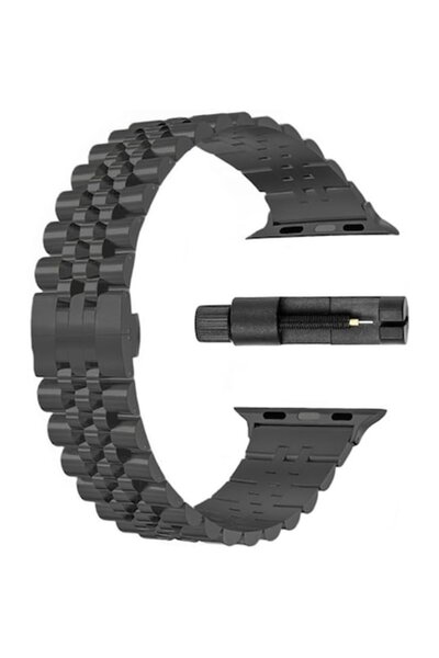 OEM Black Metal Strap Compatible with Apple Watch SE/Series 1-9