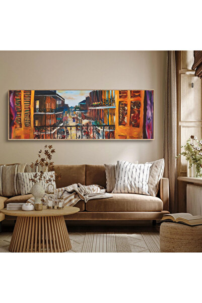 woodhomeworks Tek Parça Gerçek Ahşap Yatay Panorama Çerçeveli Tablo pencerede...