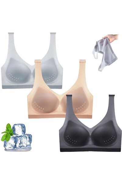 Generic Jumoro 3 Pieces Ultra-Thin Ice Silk Bra