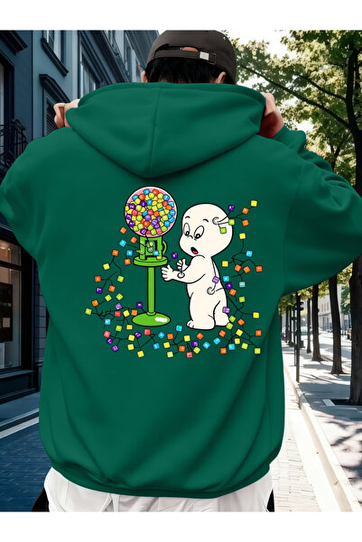 ALEYZA MODA Hanorac oversize unisex cu imprimeu și glugă