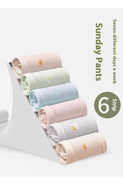 Generic 6 Pieces of Breathable Cotton Low Waist Bikini Pants for Women